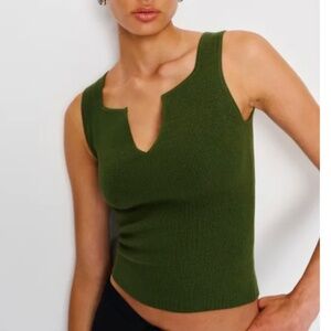 Reformation Rylie Cotton Sweater Tank Green - Size S
